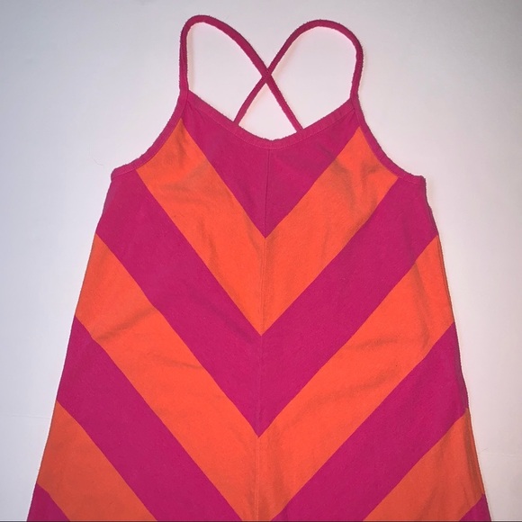 GAP Pink Orange Chevron Striped Colorblock Maxi Dress - Picture 3 of 6